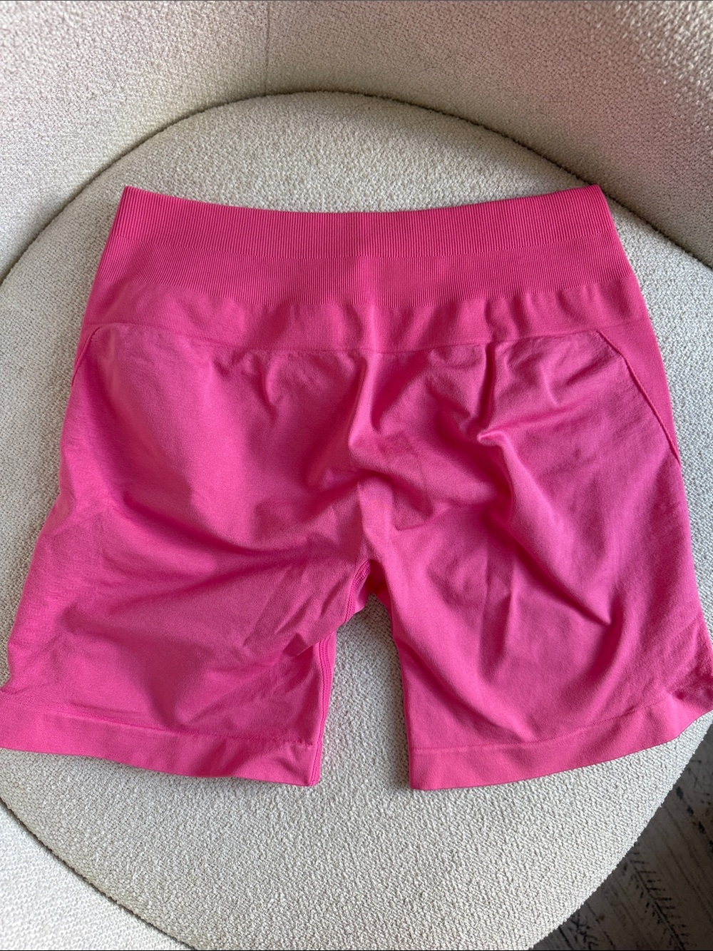 High-Rise Pink Seamless Bike Shorts with Sculpting Back